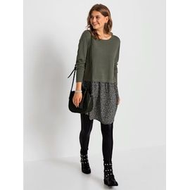 Robe De Loisirs Facile À Enfiler - - Kaki-Noir À Motifs