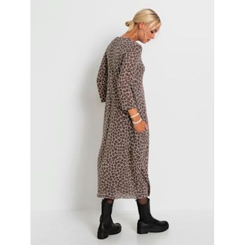 Robe Longue Imitation Tricot Fin - - Sésame-Noir À Motifs