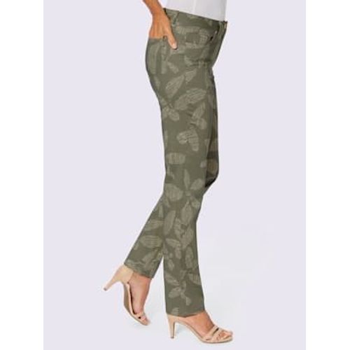 Pantalon Imprimé Satin Coton - - Kaki-Sable Imprimé