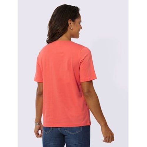 T-Shirt À Manches Courtes Ruban Gros Grain Avec Rivets - - Corail