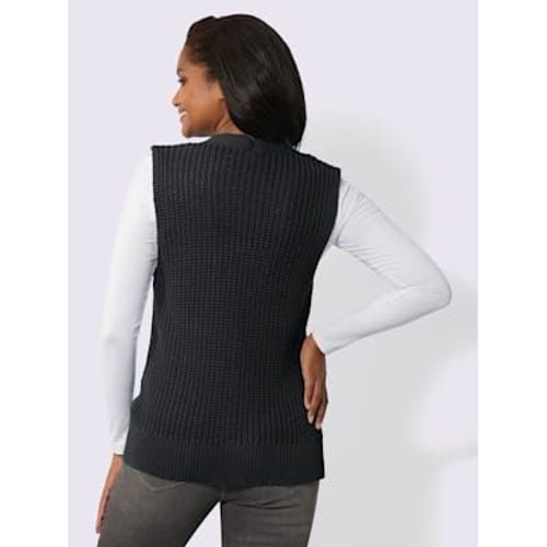 Gilet En Tricot Pur Coton - - Noir