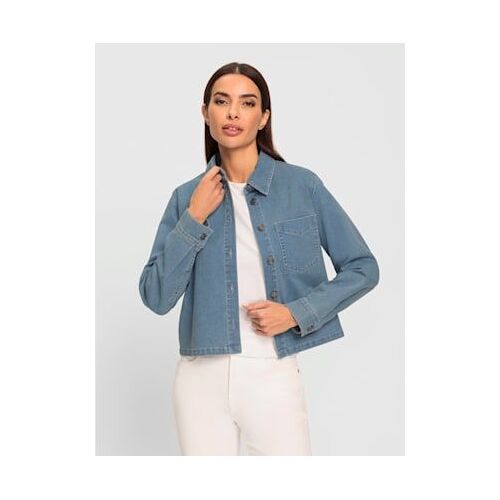 Chemisier En Jean Forme Courte Tendance - Rick Cardona - Bleu Blanchi