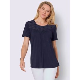 T-Shirt À Encolure Ronde Coupe Affinante - - Marine