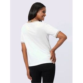 T-Shirt À Encolure Ronde 50% Coton Et 50% Modal - - Écru Imprimé