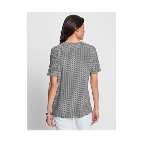 Tunique Avec Viscose (Ecovero) - - Imprimé Gris-Blanc