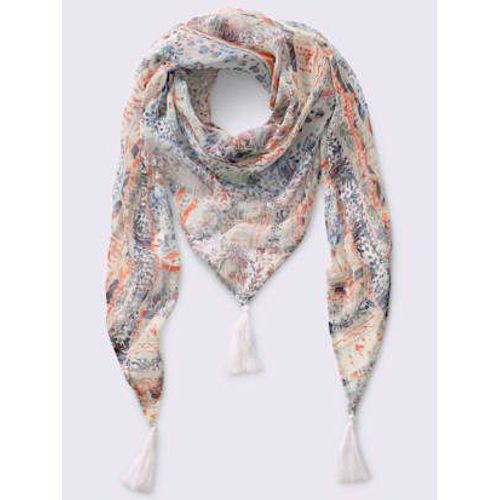 Foulard Imprimé Moderne - - Écru-Marine
