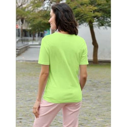 T-Shirt À Encolure Ronde Pur Coton - - Vert Pistache