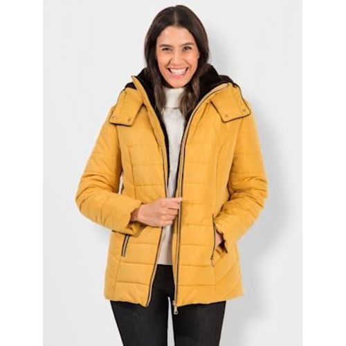 Doudoune À Capuche Matelassée Col Montant - - Jaune Curry