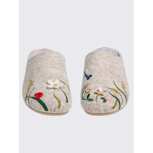 Chaussons Feutre Doux Gris Multicolore
