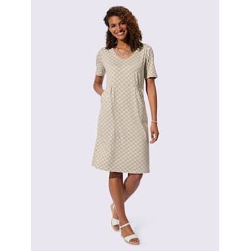 Robe En Jersey Coupe Affinante - - Sable-Taupe Foncé Imprimé