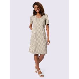 Robe En Jersey Coupe Affinante - - Sable-Taupe Foncé Imprimé