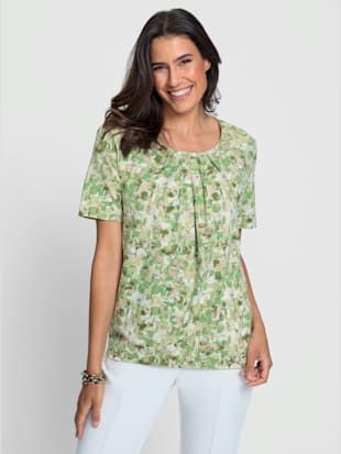 T-Shirt Imprimé Qualité Coton - - Eucalyptus-Beige Imprimé