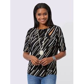 T-Shirt À Manches Courtes Viscose (Ecovero) - - Noir-Sable Imprimé