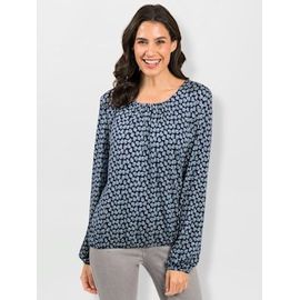 T-Shirt Imprimé Viscose - - Bleu Nuit-Sauge Imprimé
