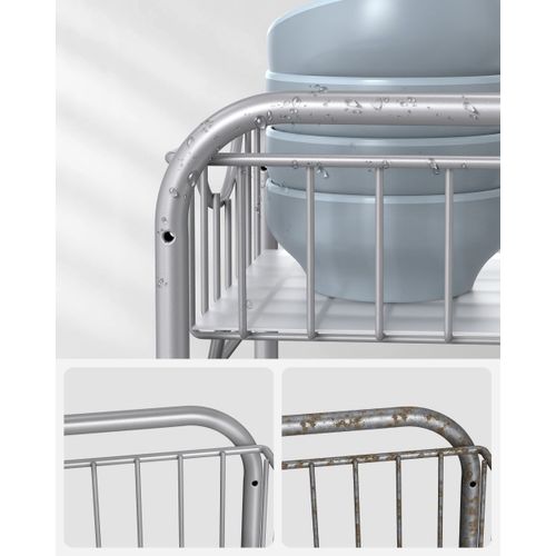 Organiseur De Cuisine Lot De 2 Acier Empilable Argent