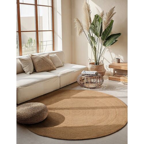 Tapis Rond En Jute Beige 200x200cm