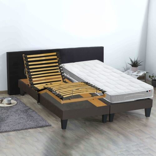 Sommier électrique et matelas mémoire forme 2x80x200