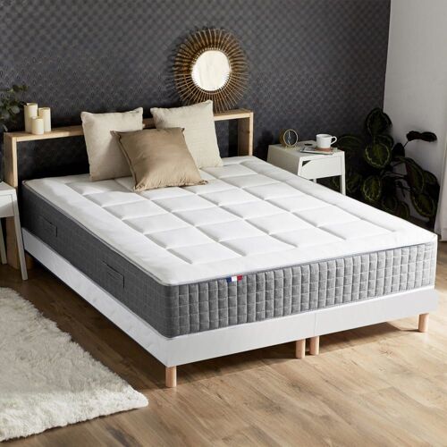 Pack ressort 7 zones sommier couette oreiller 2x80x200