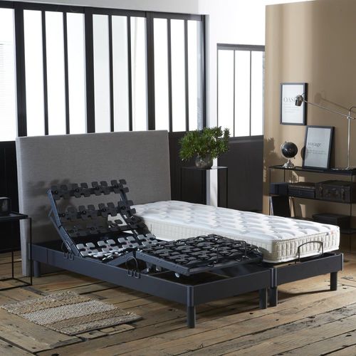 Sommier électrique à plots et matelas 100% latex 2x90x200