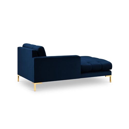 Méridienne Gauche 1 Place En Tissu Velours Bleu Roi