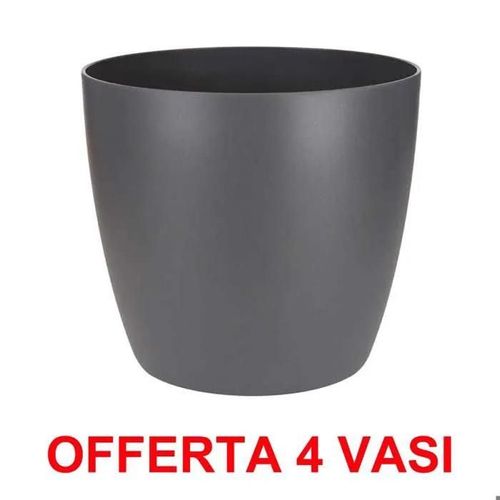 Offerta 4 Vaso Brussels Round 20cm Anthracite Elho