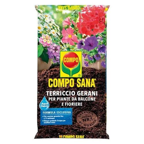 TERRICCIO PER GERANI BALCONI FIORIERE 20LT COMPO SANA