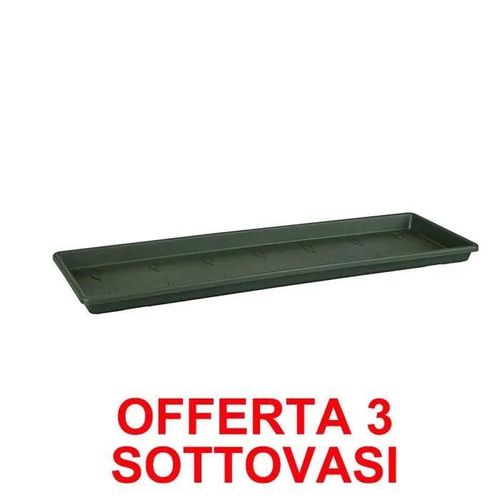Elho Offerta 3 Sottovaso Per Fioriere Grn Basics Trough Saucer 60cm Verde