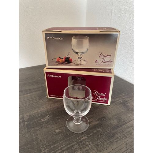 Lot De 12 Verres À Pied 11,5cl En Cristal De Flandre 