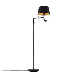 Lampadaire Noir Avec Abat-Jour Noir Et Liseuse Orientable