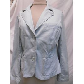 Cyrillus Veste Bleu Pastel En Toile Popeline T 40