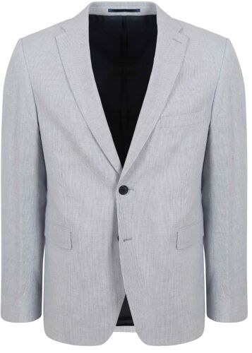 Suitable Veste De Costume De Lin Rayures Clair Bleu Taille 54