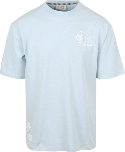 Scotch And Soda Slub Embroidery T-Shirt Blue Bleu Clair Bleu Taille S