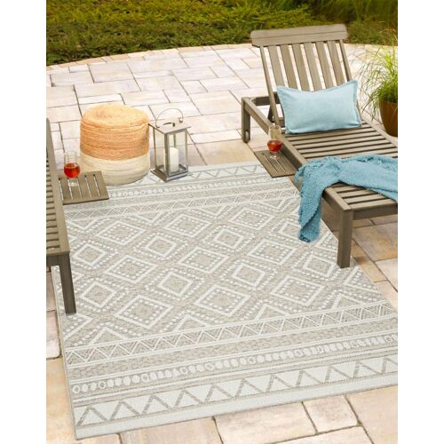 Tapis Extérieur Intérieur Cuisine Plat Terrazzo, Beige, 200 X 280 Cm
