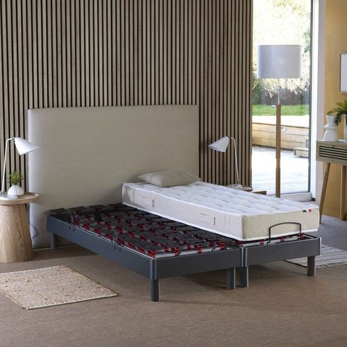 Sommier électrique à plots et matelas 100% latex 2x80x200