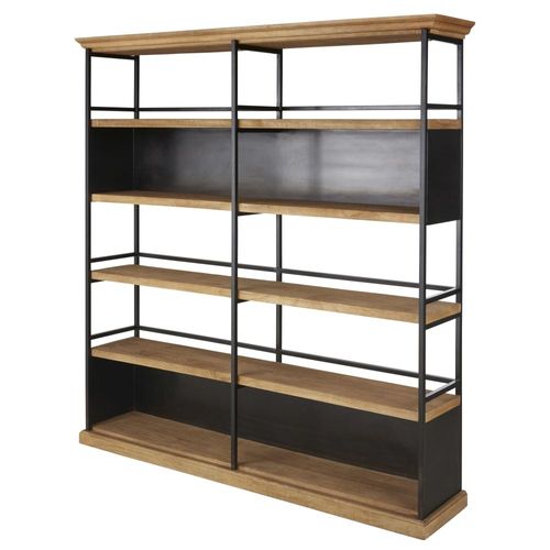 Etagère En Bois De Manguier Et Métal Noir