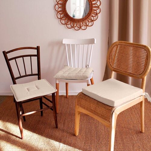 Galette Plate en coton Ecru 40x40cm