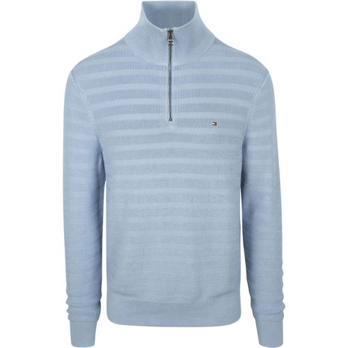 Tommy Hilfiger Pullover Halfzip Structure Indigo Bleu Clair Bleu Taille Xl