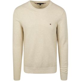 Tommy Hilfiger Pull Structure Blanc Cassé Beige Taille L