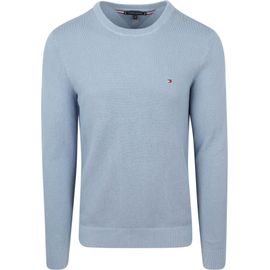 Tommy Hilfiger Pull Structure Indigo Bleu Clair Bleu Taille Xl