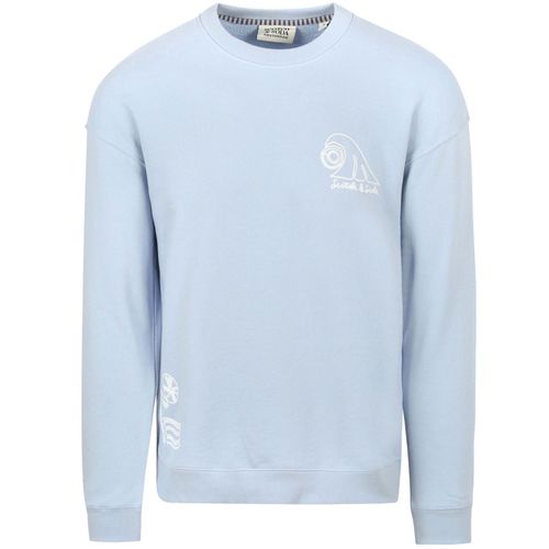Pull Scotch And Soda Embroidered Clair Bleu Clair Bleu Taille M