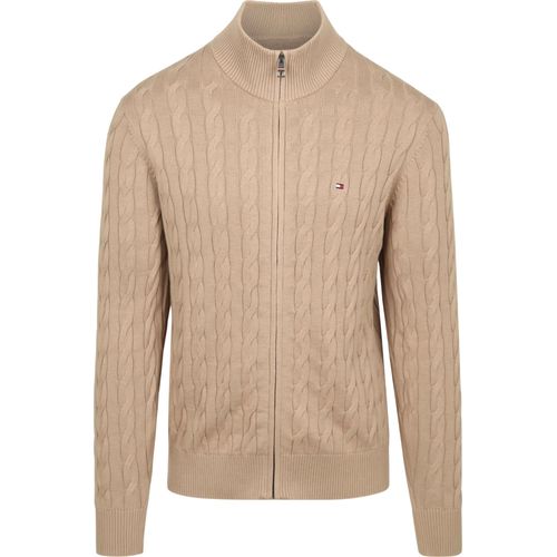 Tommy Hilfiger Gilet Zip Cable Beige Taille Xxl