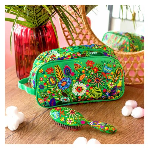 Trousse de toilette vert polyester 26 x 15 x 10 cm