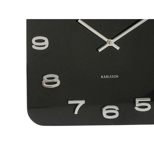 Horloge murale verre noir 35x35cm