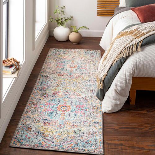 Tapis De Couloir Vintage Oriental Multicolore/Gris 80x220