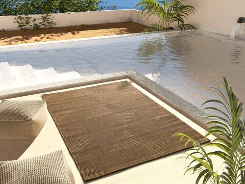 Tapis D'extérieur Effet Jute Marron 80x150 Cm