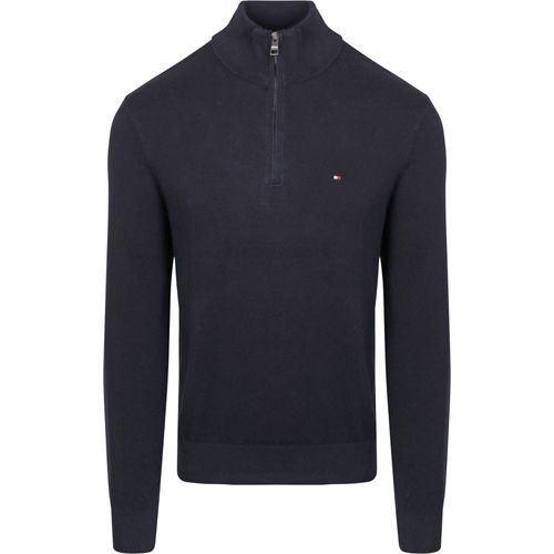 Tommy Hilfiger Pull Demi-Zip Marine Bleu Bleu Foncé Taille L