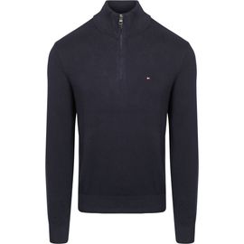 Tommy Hilfiger Pull Demi-Zip Marine Bleu Bleu Foncé Taille L