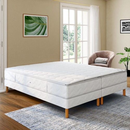 Ensemble matelas ressorts et sommier tapissier 2 x 100 x 200 cm