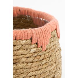 Lot De 3 Cache-Pots En Jonc De Mer Rose H24