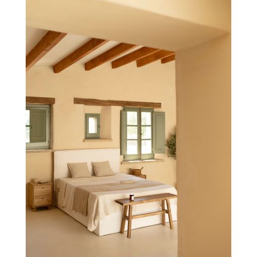 Canapé En Lin Blanc Déhoussable Pour Les Matelas 160x200cm